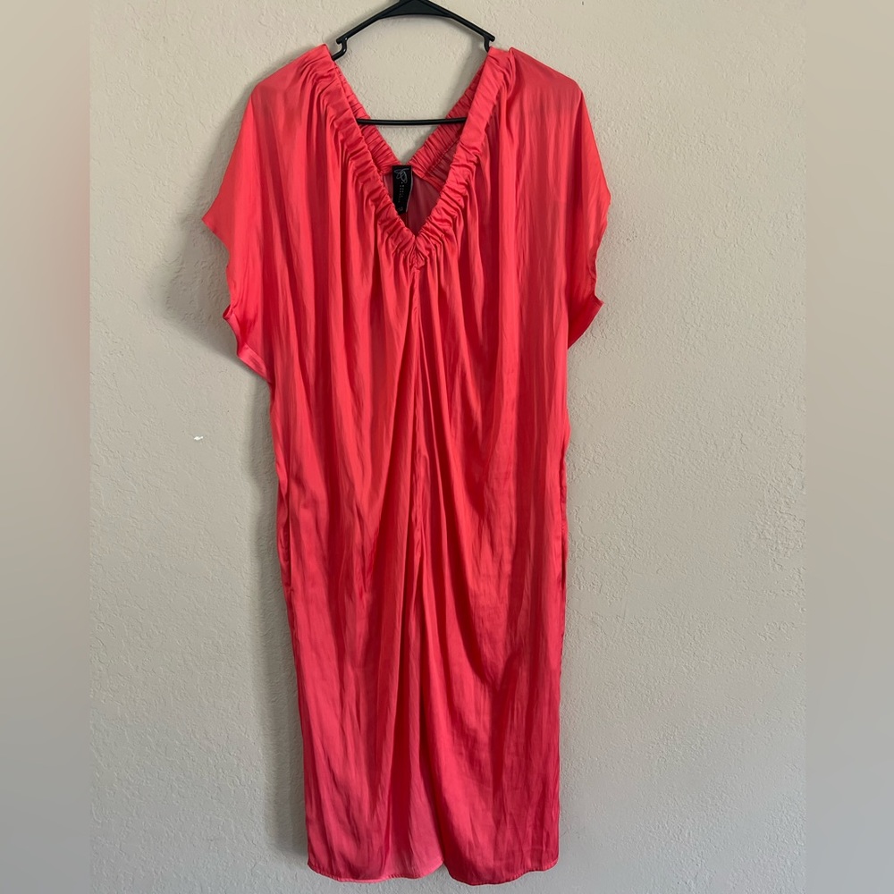 Maria Cornejo red pink dress silk fabric very comfortable soft. Summer dress.